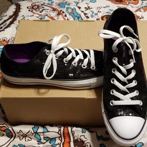 Converse All-Star Ox Black Sequin Chuck Taylor 